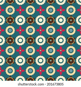 Seamless pattern with silhouettes flowers. Abstract floral repeating background. Endless print texture. Fabric design. Wallpaper - vector 