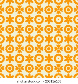 Seamless pattern with silhouettes flowers. Abstract floral background. Endless print texture. Fabric design. Wallpaper - vector
