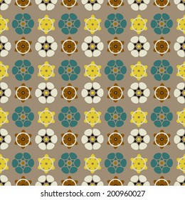 Seamless pattern with silhouettes flowers. Floral abstract repeating background. Endless print texture. Fabric design. Wallpaper - vector 