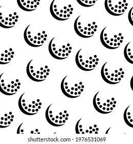 Seamless pattern of silhouettes of golf balls, abstract background from spots vector illustration