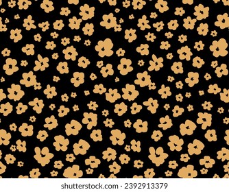 Patrón sin foco con siluetas de flores de hierbas. Fondo de moda. Ilustración vectorial.