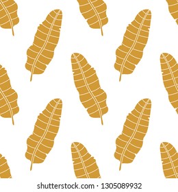 Seamless pattern with silhouettes leaves. Natural print. Background texture, Fabric design