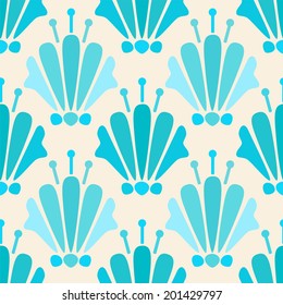 Seamless pattern with silhouettes lotus flowers. Floral abstract repeating background. Endless print texture. Fabric design. Wallpaper - vector 