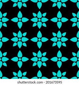 Seamless pattern with silhouettes lotus flowers. Abstract floral repeating background. Endless print texture. Fabric design. Wallpaper - vector 
