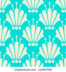 Seamless pattern with silhouettes lotus flowers. Floral abstract repeating background. Endless print texture. Fabric design. Wallpaper - vector 
