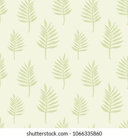 Seamless pattern with silhouettes palm leaves. Natural vintage light repeating print texture. Cloth design. Wallpaper, wrapping