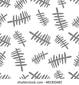 Seamless pattern with silhouettes palm leaves. Natural repeating print texture. Cloth design. Wallpaper, wrapping.