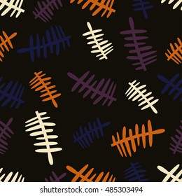 Seamless pattern with silhouettes palm leaves. Natural repeating print texture. Cloth design. Wallpaper, wrapping.