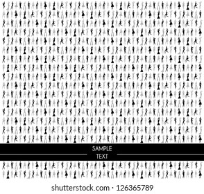 Seamless pattern with silhouettes of people