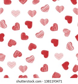 Seamless pattern silhouettes of shaded hearts for design, Wallpaper, material, packaging