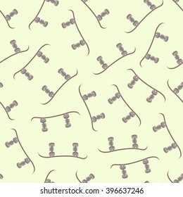 Seamless pattern with silhouettes skateboard. Decorative print on fabric, packaging. Vector illustration.