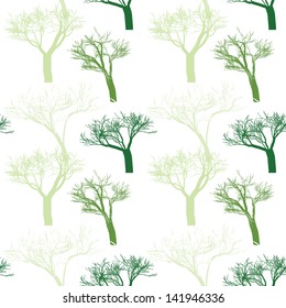 Seamless pattern with silhouettes of trees