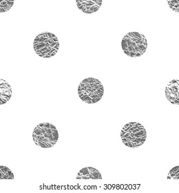 Seamless pattern with silver circles. Trendy hipster texture. Vector stylish background.
