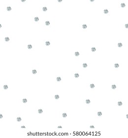 Seamless pattern with silver dots on white background. Vector illustration.