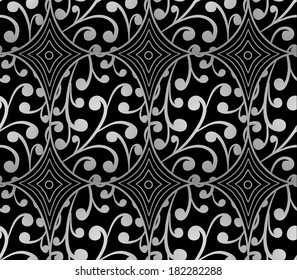 Seamless pattern with silver easter eggs