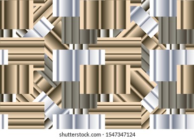 seamless pattern with silver and gold gradients and lines