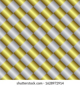 Seamless pattern with silver and golden rhombuses. Luxury background for cover, lavel, brochure, invitation, textile, print, fabric, jewelry, gold or silver business, web page graphic design.