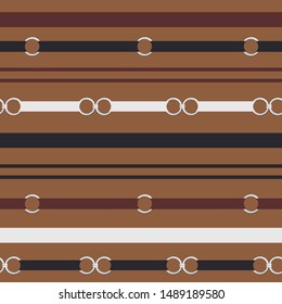 Seamless pattern silver metal belt horizontal stripe vintage mood in vector Trendy and unique design for fashion, fabric, web, wallpaper and all prints on stylish brown background color