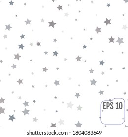 Seamless pattern with silver stars