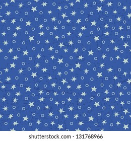 Seamless pattern with silver stars. Vector illustration.