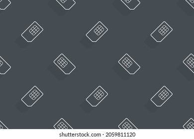 Seamless pattern of sim cards. Background on the theme of mobile communications.