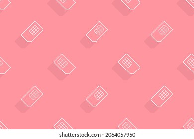 Seamless pattern of sim cards. Background on the theme of mobile communications.