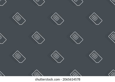 Seamless pattern of sim cards. Background on the theme of mobile communications.
