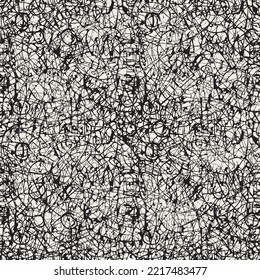 Seamless pattern, similar to the abstract roads map or streets plan of a large city. Vector repeating background with chaotic tangled lines on a beige backdrop. Wallpaper, wrapping paper, fabric