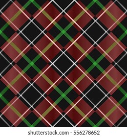 Seamless Pattern Similar to the Scottish Tartan. Executed in Black and Red Colors. 