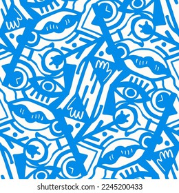 Seamless pattern with a simple abstract drawing. Vector illustration.