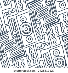 Seamless pattern with a simple abstract drawing. Vector illustration.