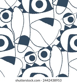 Seamless pattern with a simple abstract drawing. Vector illustration.