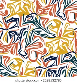 Seamless pattern with a simple abstract drawing. Vector illustration.