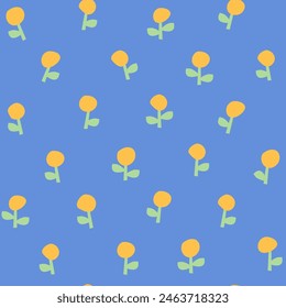Seamless pattern with simple abstract plants. Summer minimalist print. Vector graphics.