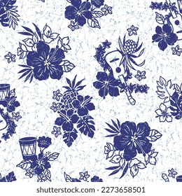 Seamless pattern for simple aloha shirt,