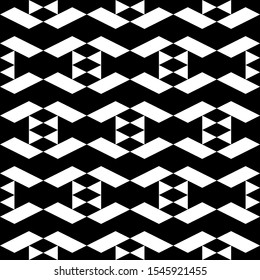 Seamless pattern. Simple background. Geometric backdrop. Ethnic motif. Triangles, parallelograms ornament. Triangular, quadrangular shapes wallpaper. Digital paper, textile print, web design. Vector.