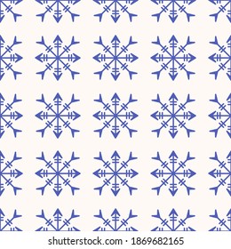 Patrón sin foco con copos de nieve azules simples para el diseño de Navidad y Año Nuevo, papel de envoltura, fondos de pantalla. 