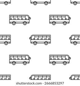 Seamless pattern of simple bus icons for public transport and travel design.