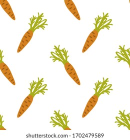 Seamless pattern with simple carrots