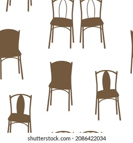 Seamless pattern with simple chair set.