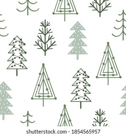 seamless pattern with simple Christmas trees