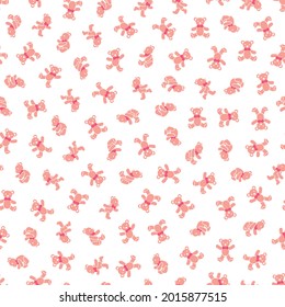Seamless pattern of simple and cute bear illustration,