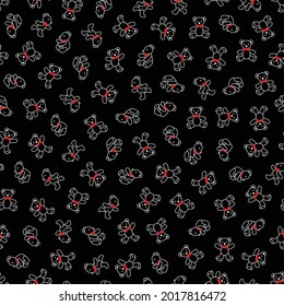 Seamless pattern of simple and cute bear illustration,