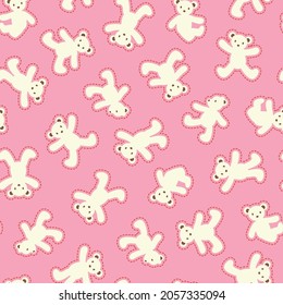 Seamless pattern of simple and cute bear illustration,
