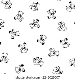 Seamless pattern of simple and cute bear illustration,