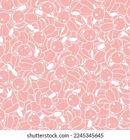 Seamless pattern of simple and cute bear illustration,