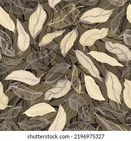 Seamless pattern with simple doodle-style plants on a transparent background.Vector illustration with spring lilies of the valley. For printing on fabric, for the background on the website with childr