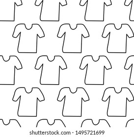 Seamless pattern with simple drawed T-shirt. 