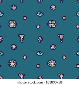 Seamless pattern - simple flower background