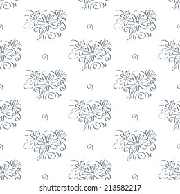  Seamless pattern - simple flower background